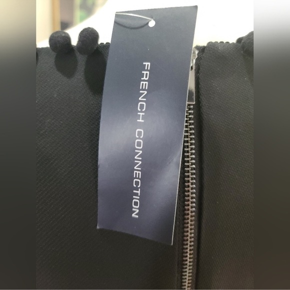 French Connection black arrow crepe Pom Pom slip tunic dress size 6 - Picture 7 of 10